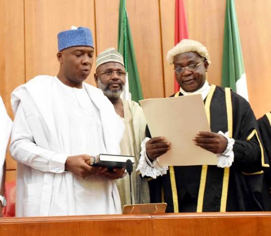 Senator Bukola Saraki inaugurated as Senate President on June 9, 2015 (Punch) 