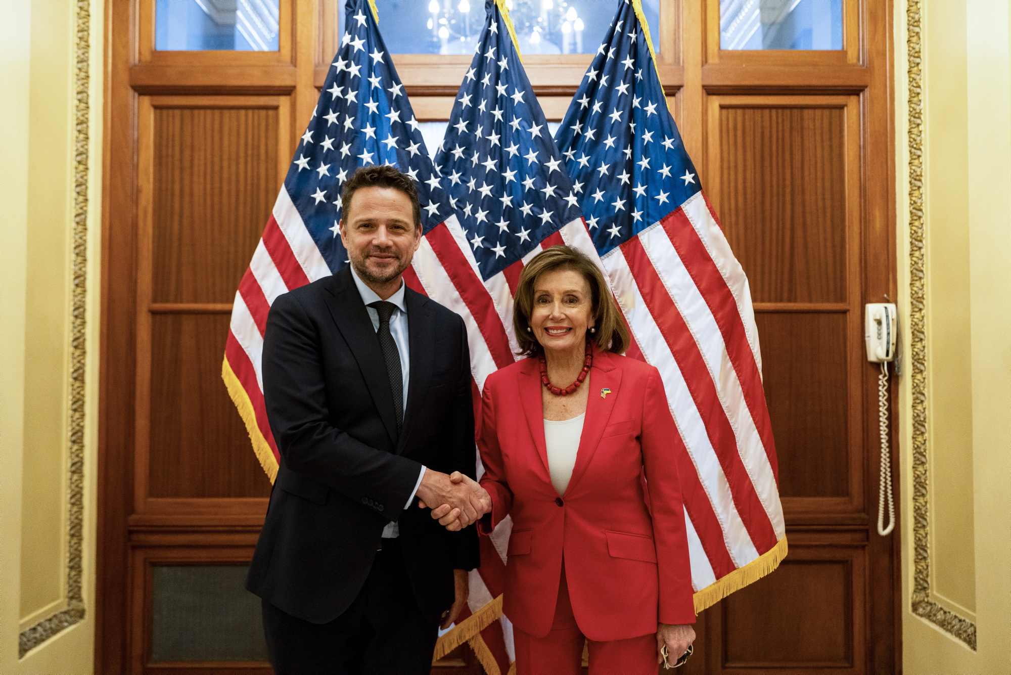 Spotkanie z Nancy Pelosi, spikerem Izby Reprezentantów, podczas wizyty w USA, Waszyngton, 27 kwietnia 2022 r.