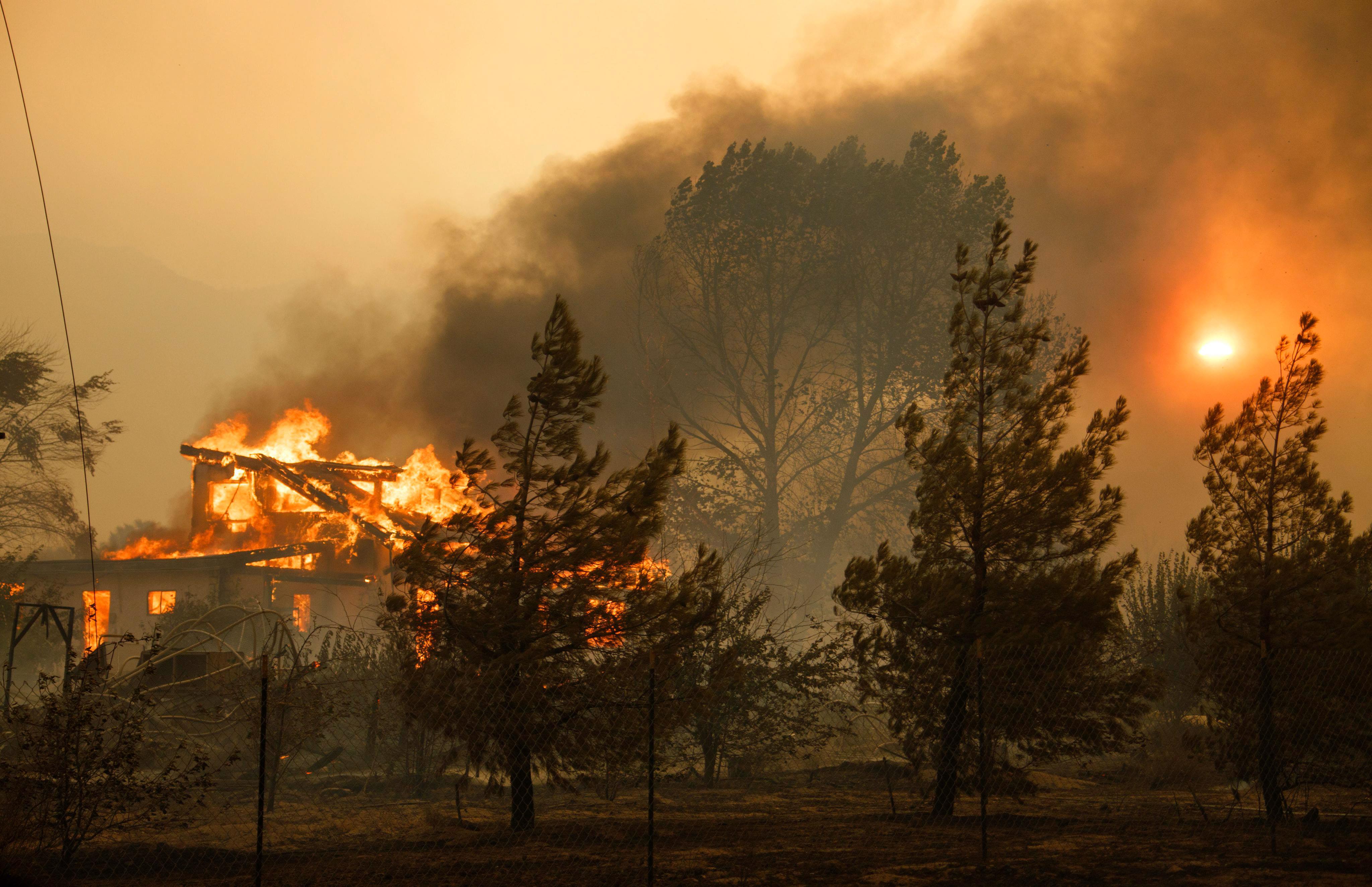 Blue Cut Fire burns near Los Angeles, California
