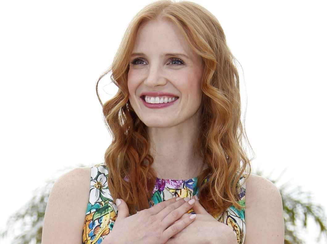Jessica Chastain na konferencji prasowej animacji