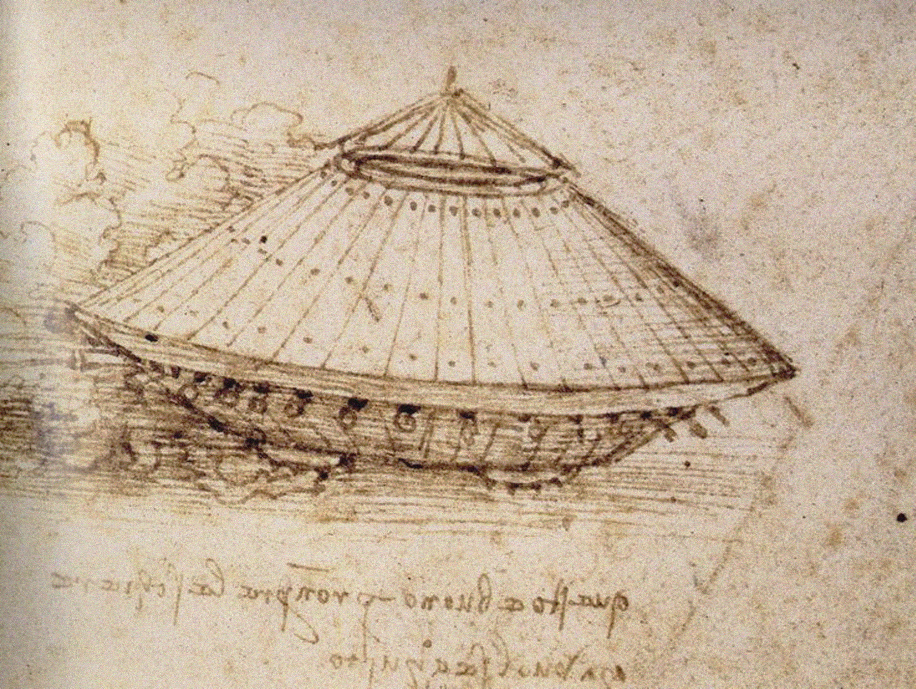 Projekt czołgu Leonarda da Vinci, ok. 1485 r., w zbiorach British Museum