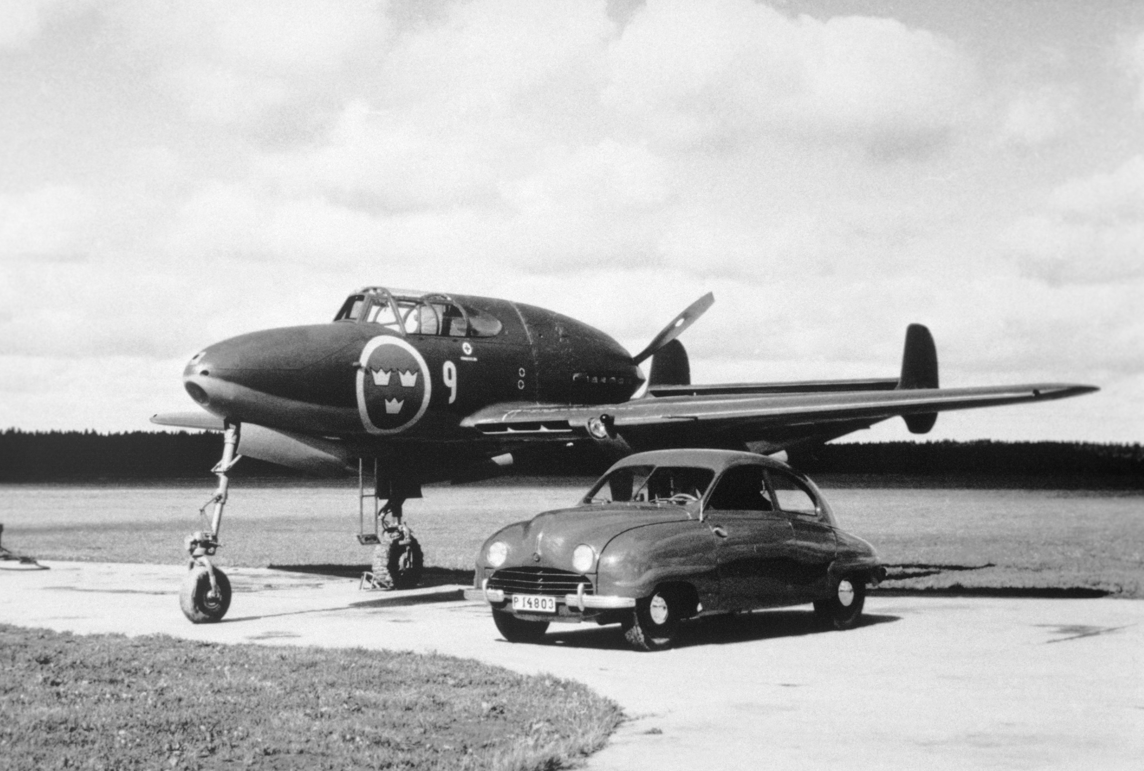 Saab 92 i J21 szwedzkich sił powietrznych.