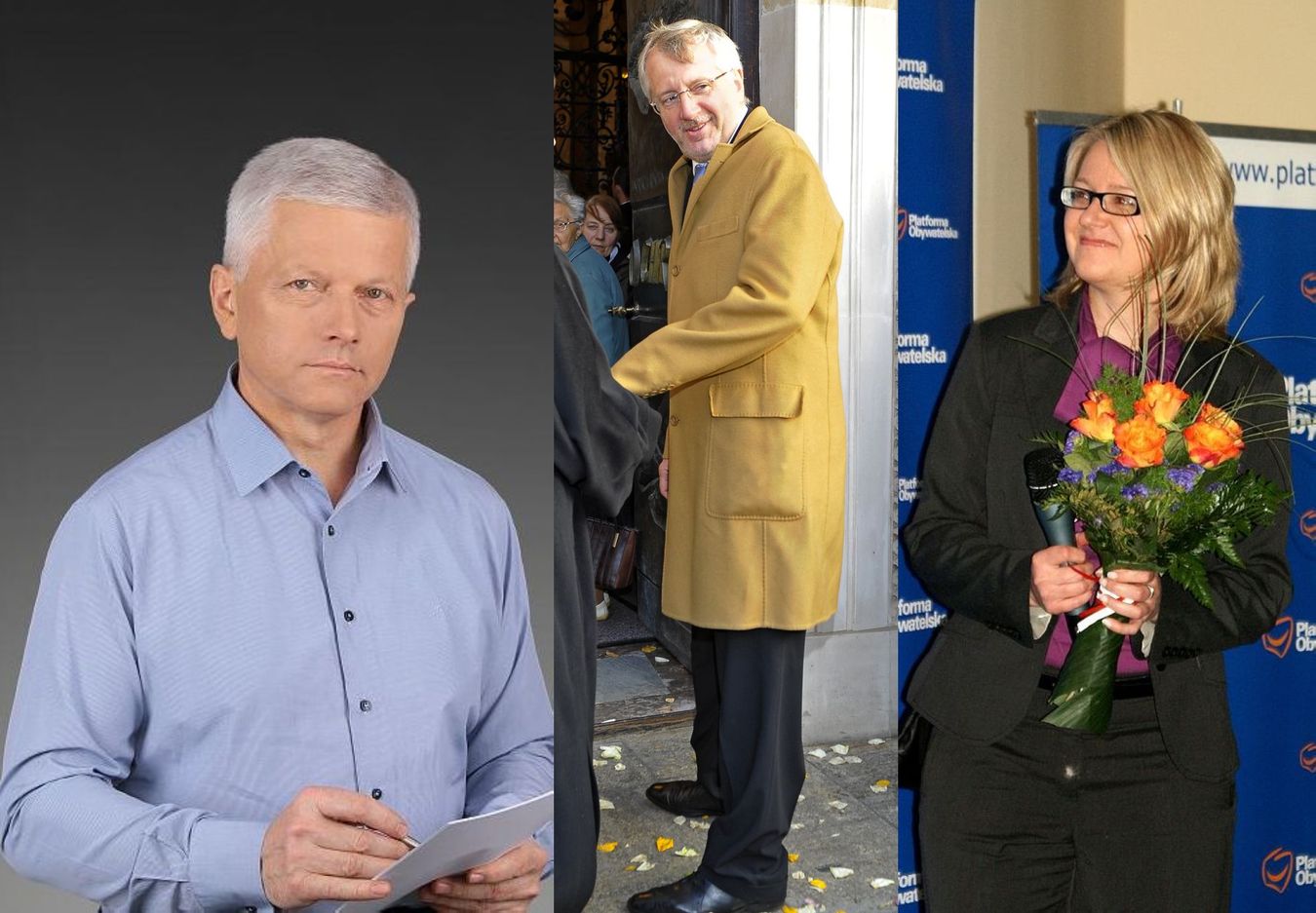 Andrzej Grzyb (Fot. andrzejgrzyb.eu), Marek Siwiec (Fot. AKPA), Agnieszka Kozłowska-Rajewicz (Fot. Wikimedia Commons).