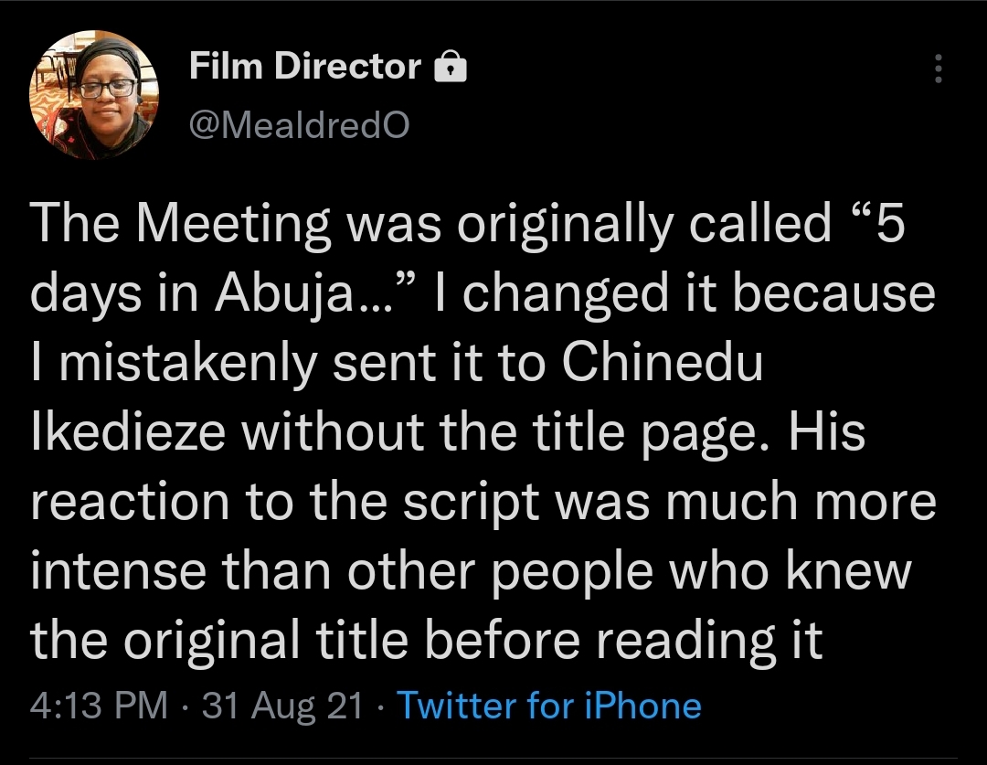 Mildred Okwo's tweet [Twitter]