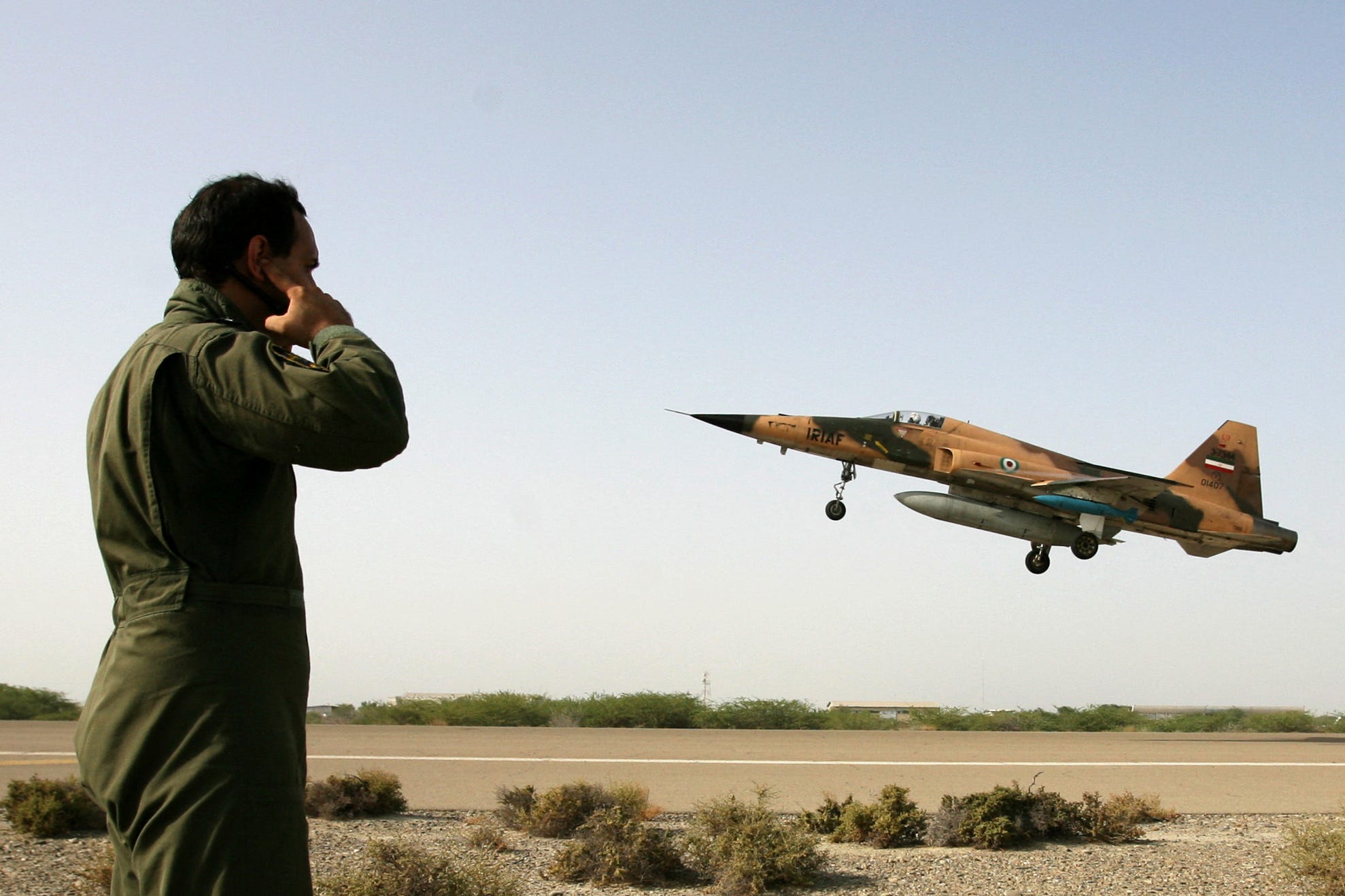 An Iranian F-5 takes off during a military exercise in 2009.Photo by EBRAHIM NOROUZI/FARS NEWS/AFP via Getty Images