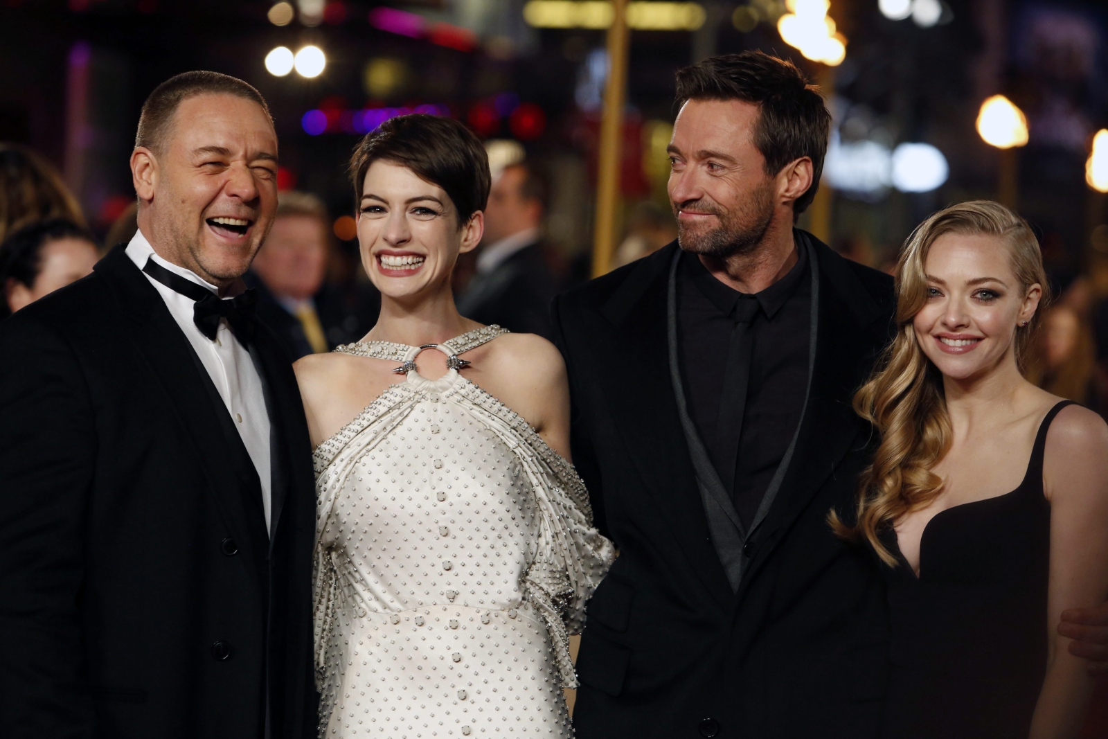 Russell Crowe, Anne Hathaway, Hugh Jackman i Amanda Seyfried na premierze