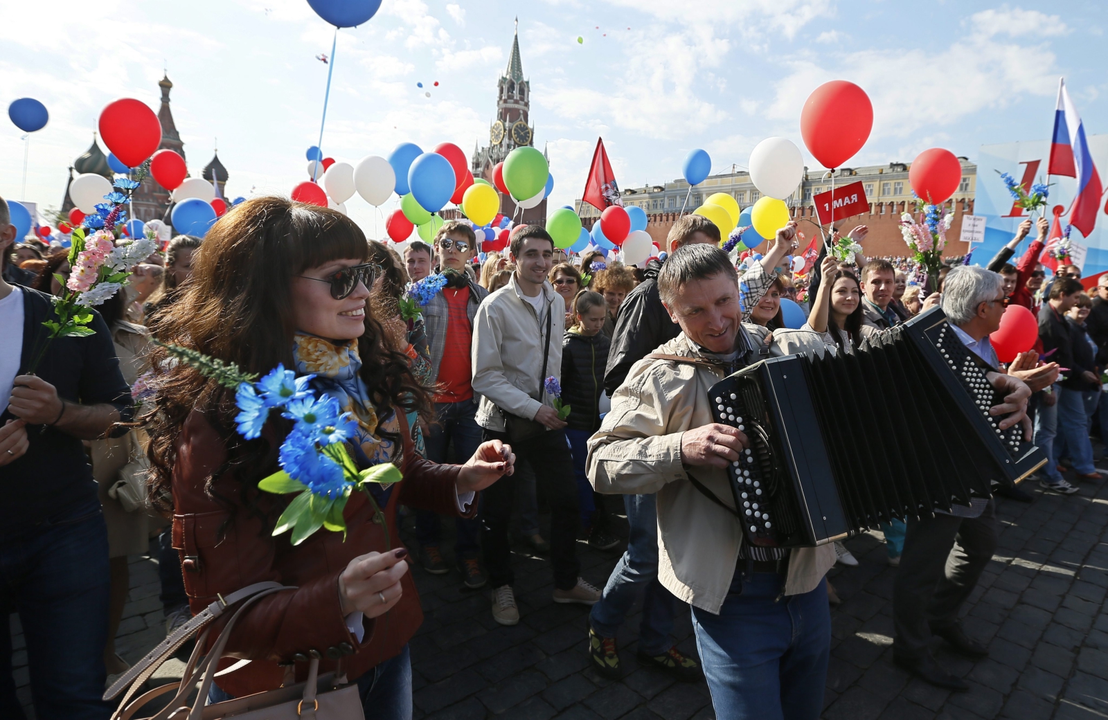Manifestacja na Placu Czerwonym w Moskwie z okazji 1 maja