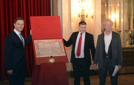 Sinisa Mali, Nikola Nikodijević and Peter Handke