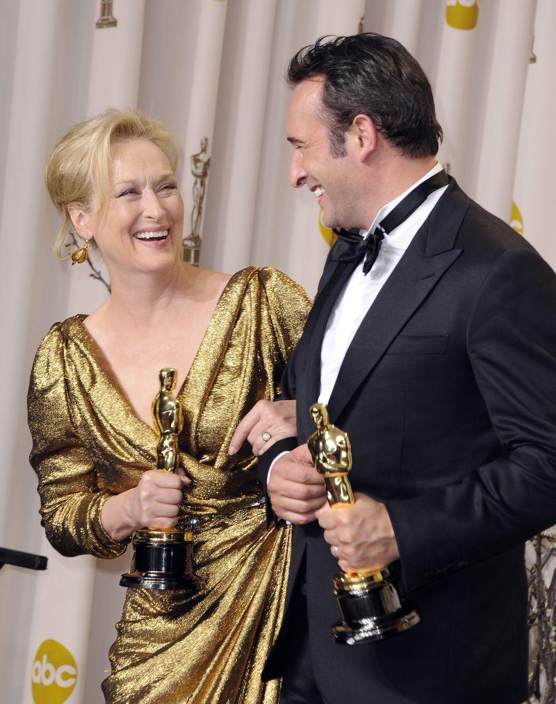 Jean Dujardin i  Meryl Streep gala oscarów