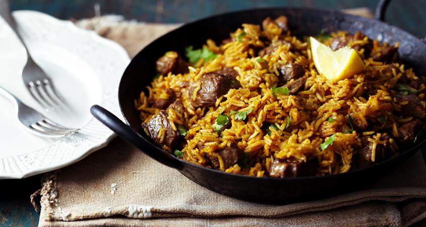 Pilau and beef