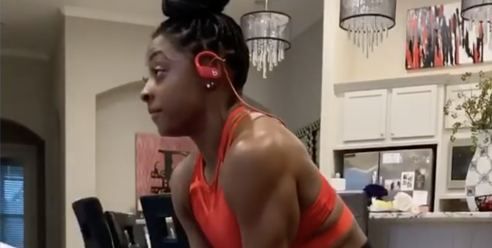 16 Full Body Simone biles workout video at Night