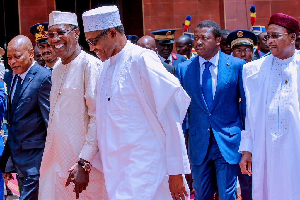 President Buhari participates in the ExtraOrdinary Session of the Conference of Heads of State of CEN-SAD, in N Djamena, Chad, on 13th April 2019 2 (Twitter @@MBuhari)