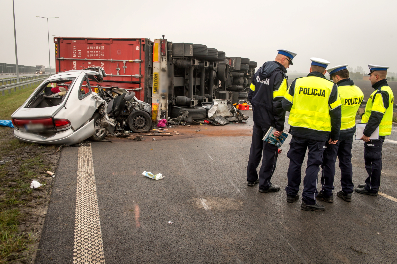 Wypadek na autostradzie A1