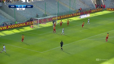 Korona - Sandecja (0:0): Doskonała centra Brzyskiego, Kolew marnuje bardzo dobrą okazję! Kiks Bułgara