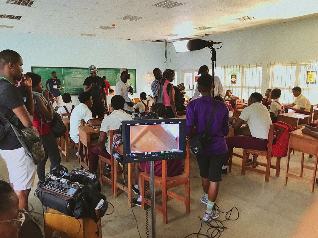 Tope Oshin and Daniel Ademinokan worked on the set of MTV Shuga Naija Season 4. [Instagram/MTVShuganaija]