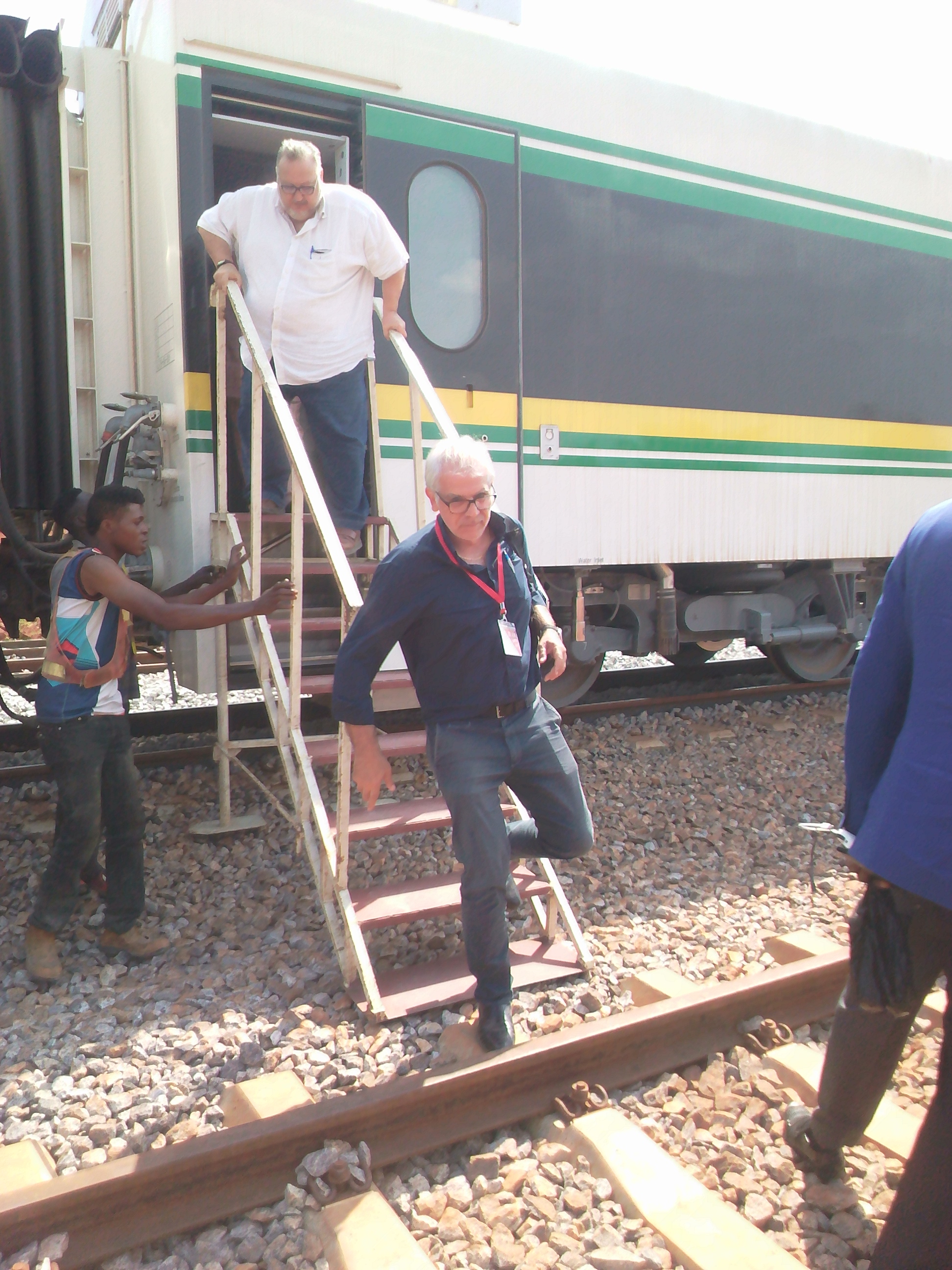 People alighting from train
