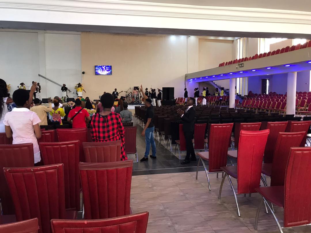 Social Distancing adhered to in Redeemed, Okota. (Pulse)