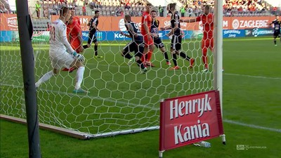 Zagłębie - Jagiellonia (0:2): Kwiecień podwyższa prowadzenie! Pomocnik strzela głową po rzucie rożnym