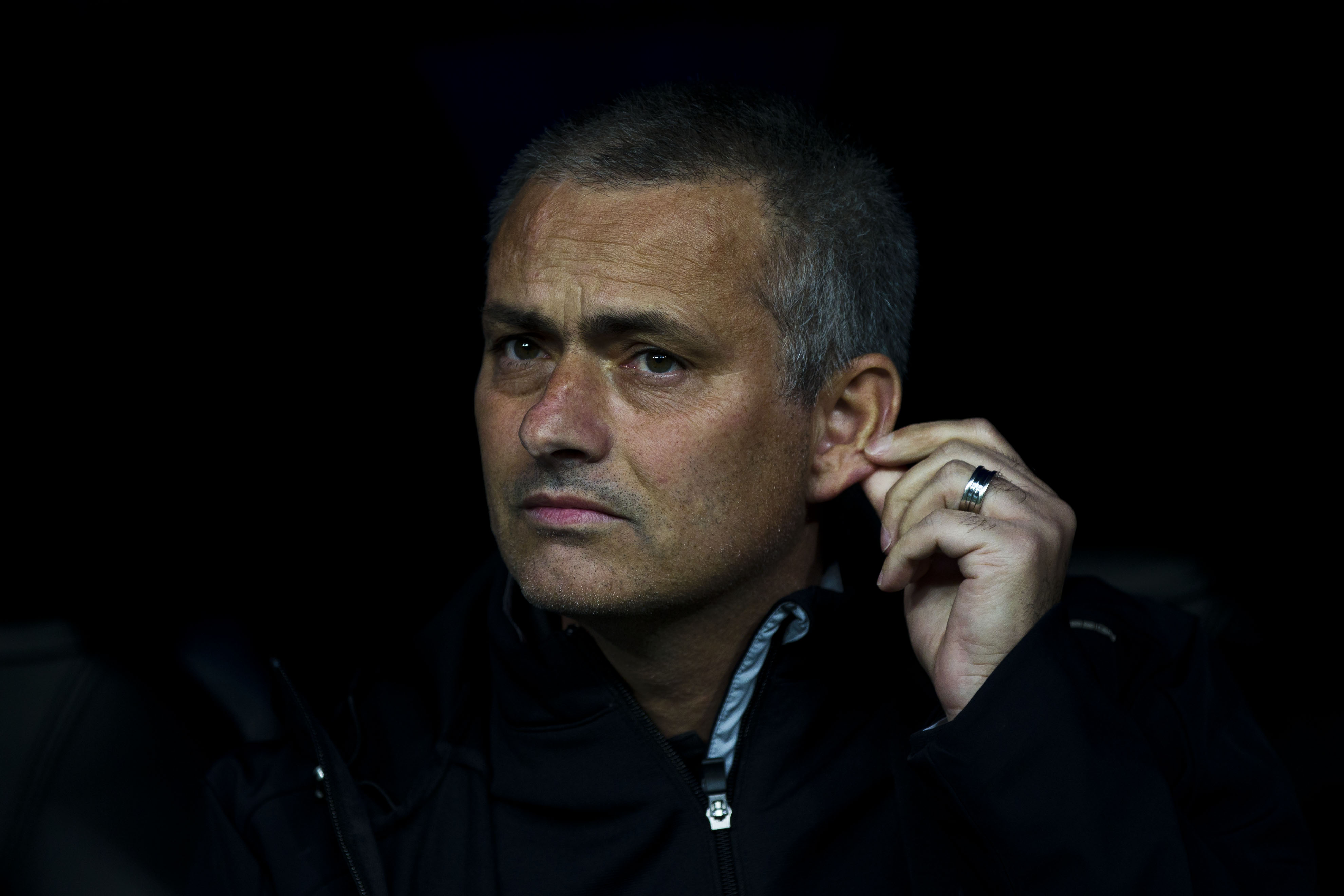 Trener Realu Madryt Jose Mourinho w trakcie meczu Ligi Mistrzów z Bayernem Monachium