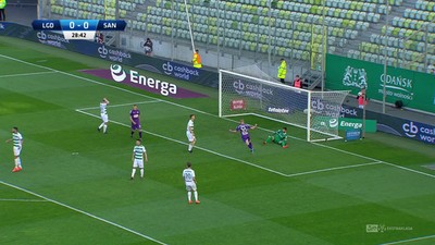 Lechia - Sandecja (0:1): Nieatakowany Trochim otwiera wynik! Pomocnik przejął piłkę i zakończył rajd trafieniem z dystansu!