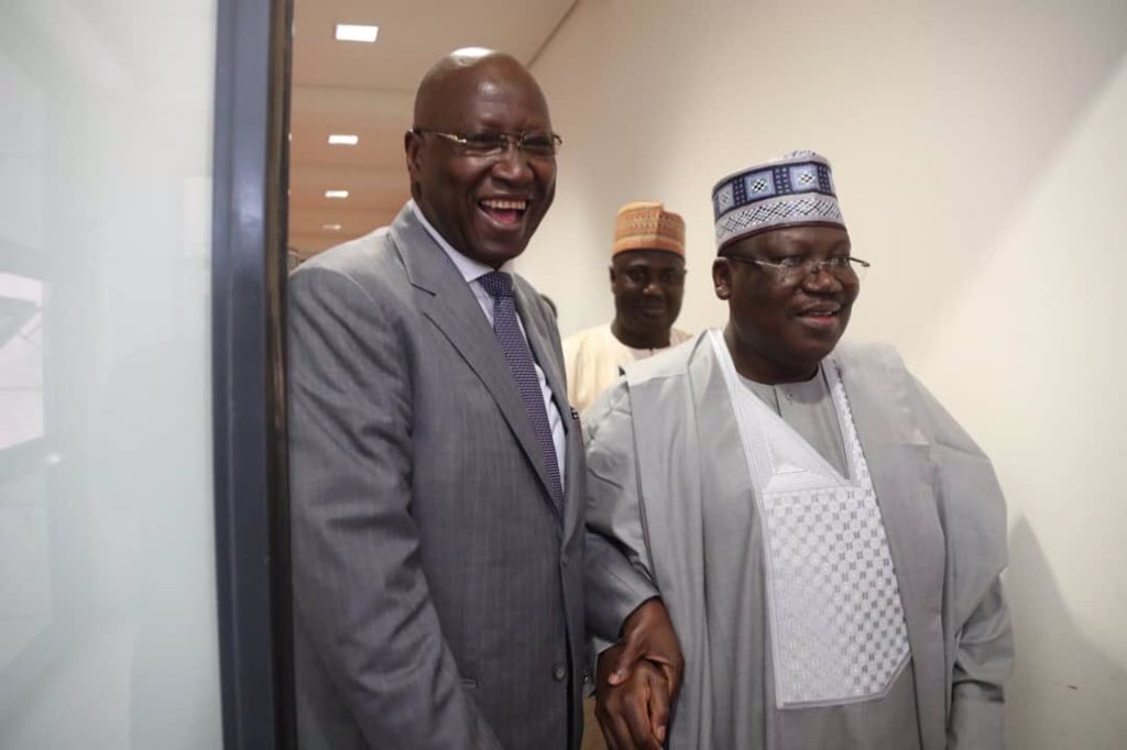 The President of the Senate, Sen. Ahmad Lawan paid a visit to the Secretary to the Government of the Federation Mr. Boss Mustapha [Twitter/@SPNigera]