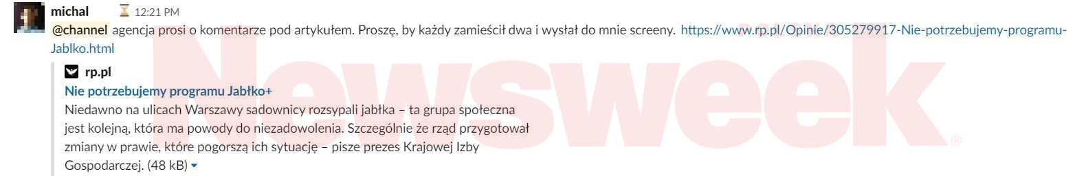 Lobbing ws. VAT na soki – materiały z wewnętrznego komunikatora Cat@Net