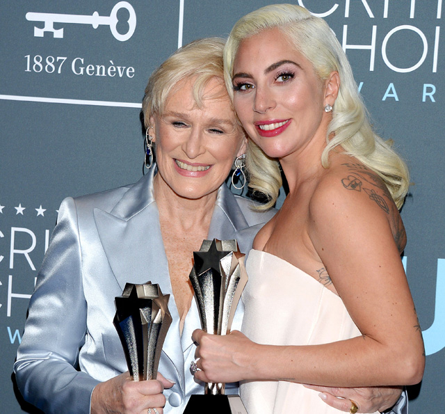 Lady Gaga és Glenn Close a Critics´ Choice gálán