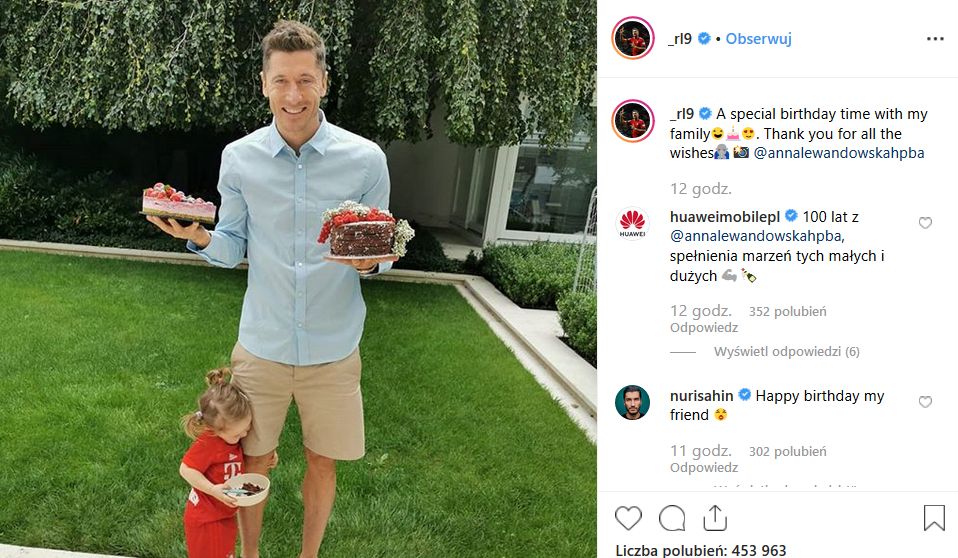 Robert Lewandowski z córką Klarą