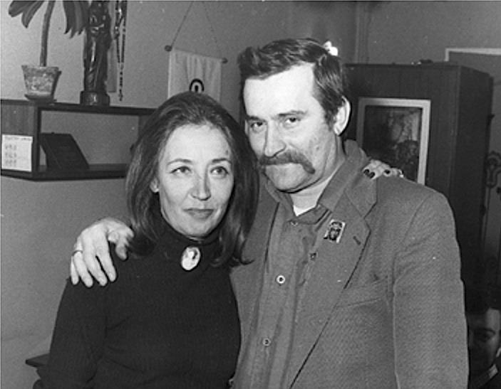 Oriana Fallaci z Lechem Wałęsą. Marzec 1981