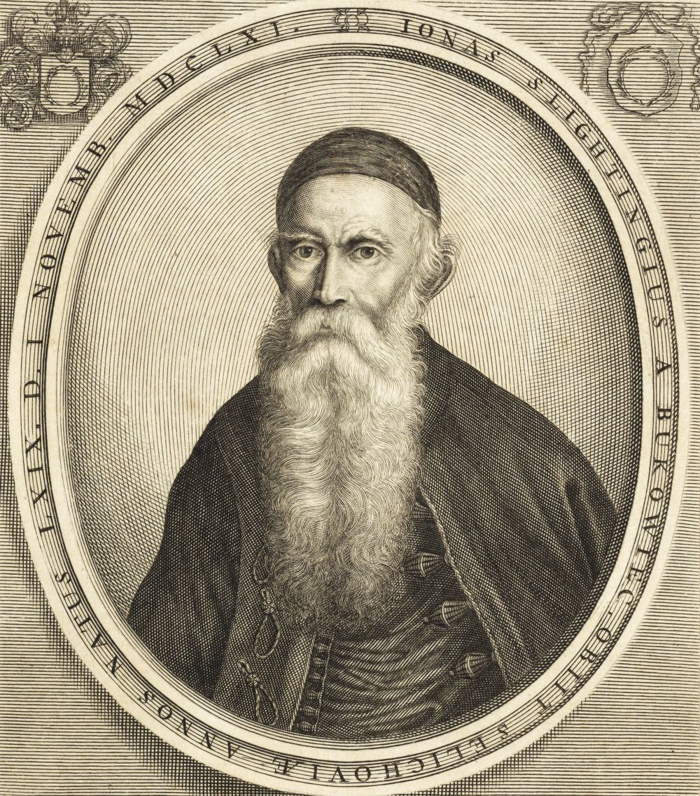Portret Jonasza Szlichtynga, miedzioryt Lamberta Visschera, 1665 r.