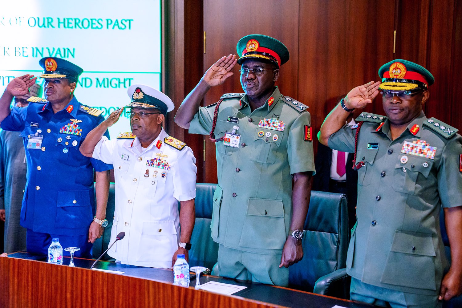 Nigeria's Service Chiefs [Twitter/@BashirAhmaad]