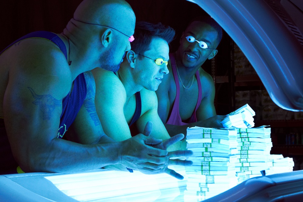 Mark Wahlberg, Dwayne Johnson i Anthony Mackie w filmie