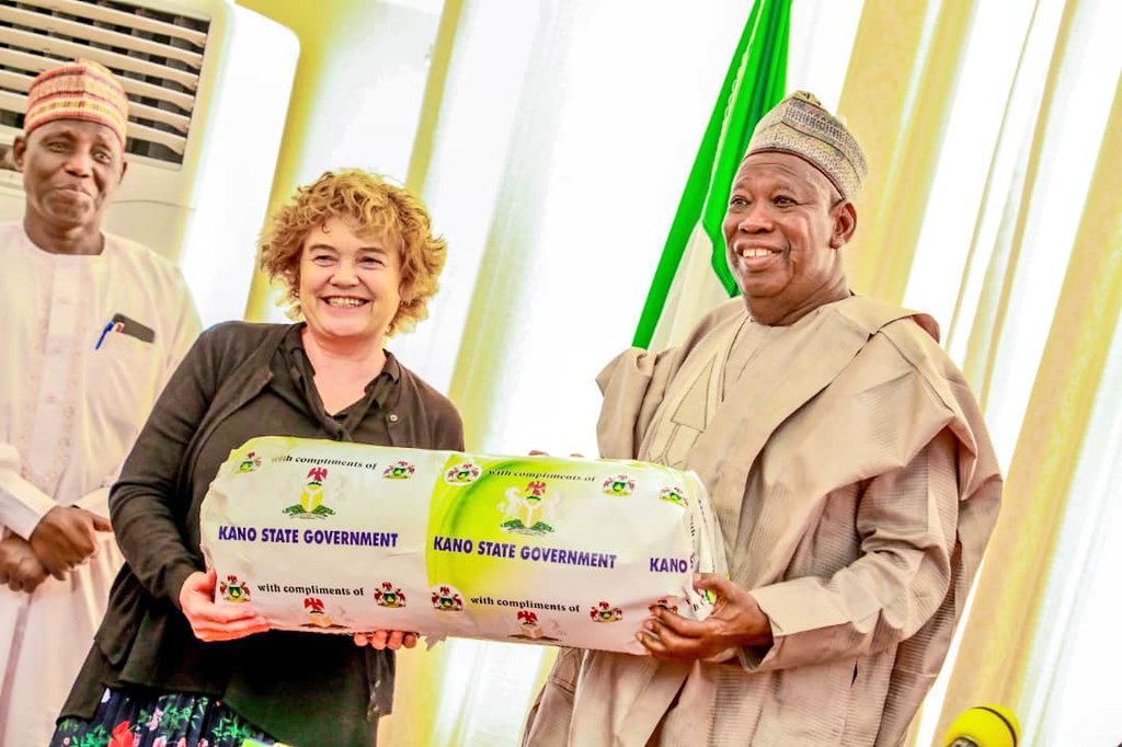 British High Commissioner to Nigeria, Catriona Laing meets Governor Abdullahi Ganduje and member of his cabinet in Kano. [Twitter/@CatrionaLaing1]