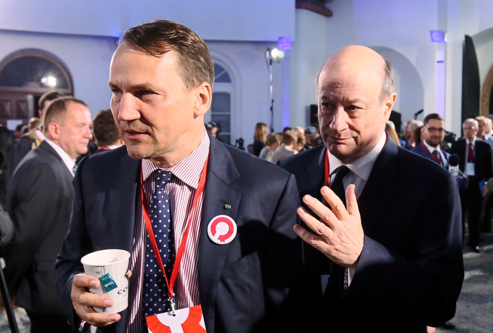 Radosław Sikorski i Jacek Rostowski na wieczorze wyborczym Bronisława Komorowskiego