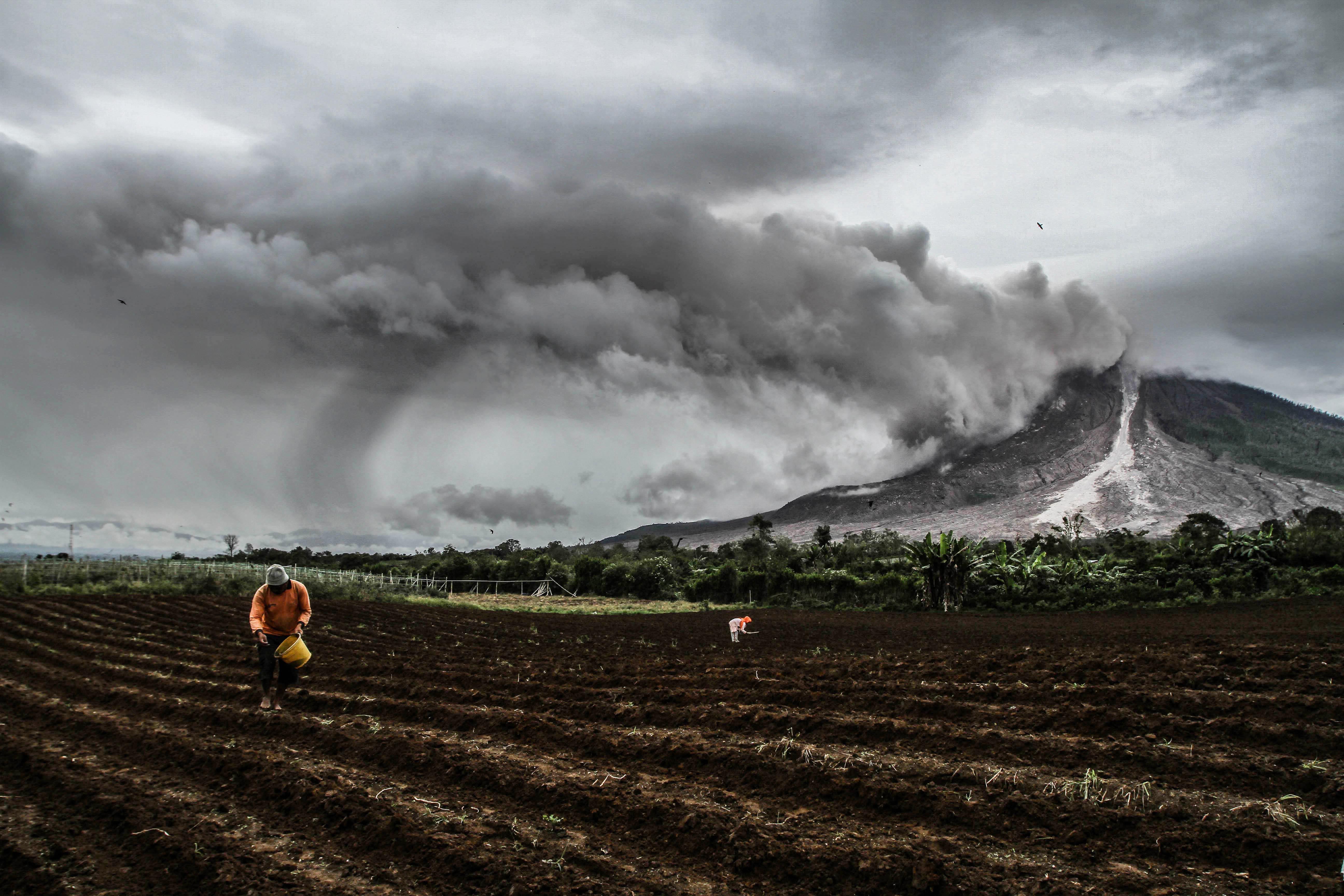Sinabung Volcano Eruption Indonesia