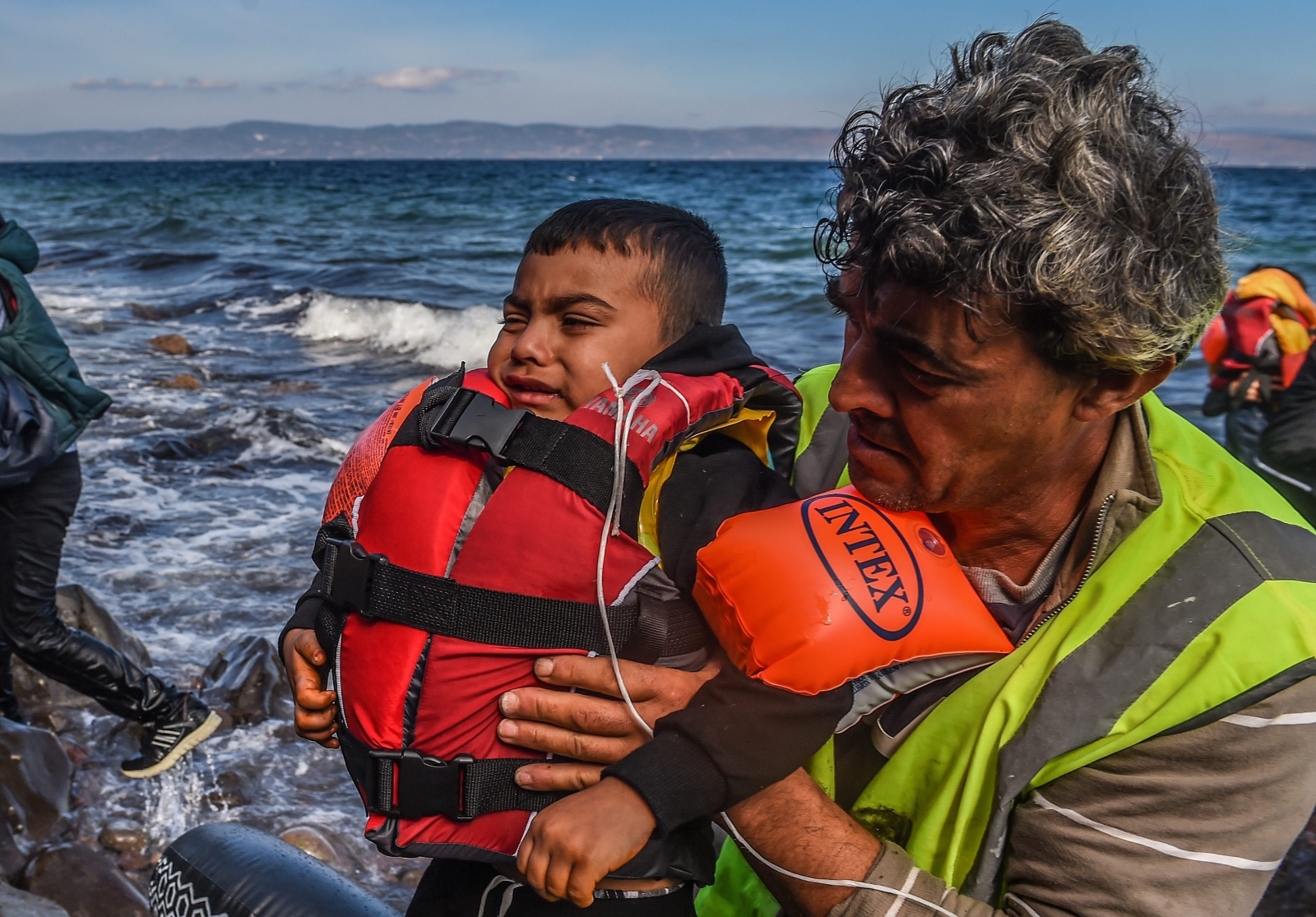 Uchodźcy z Afganistanu u wybrzeży wyspy Lesbos