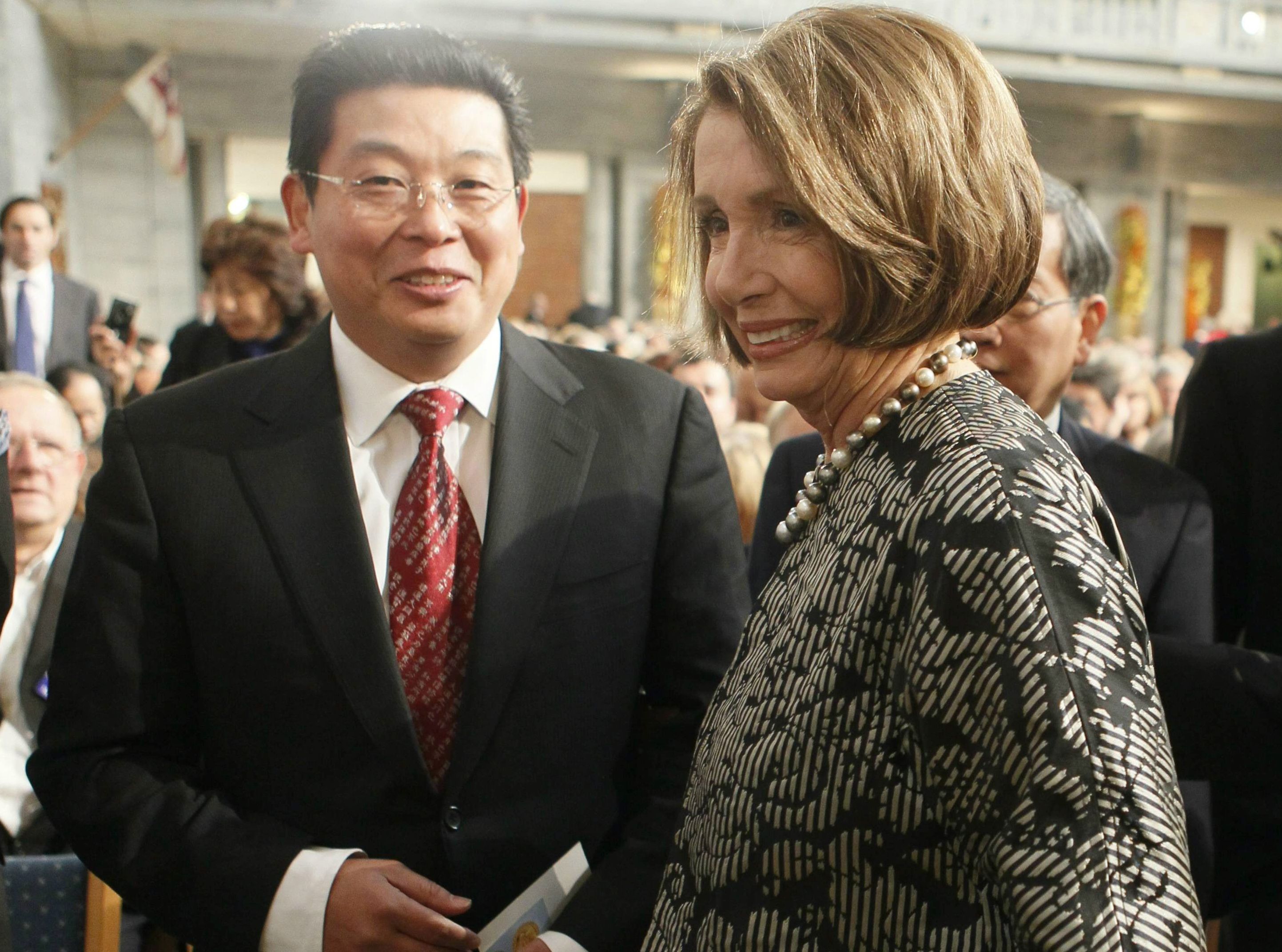 Nancy Pelosi, liderka demokratów w Kongresie USA, podczas ceremonii noblowskiej w Oslo