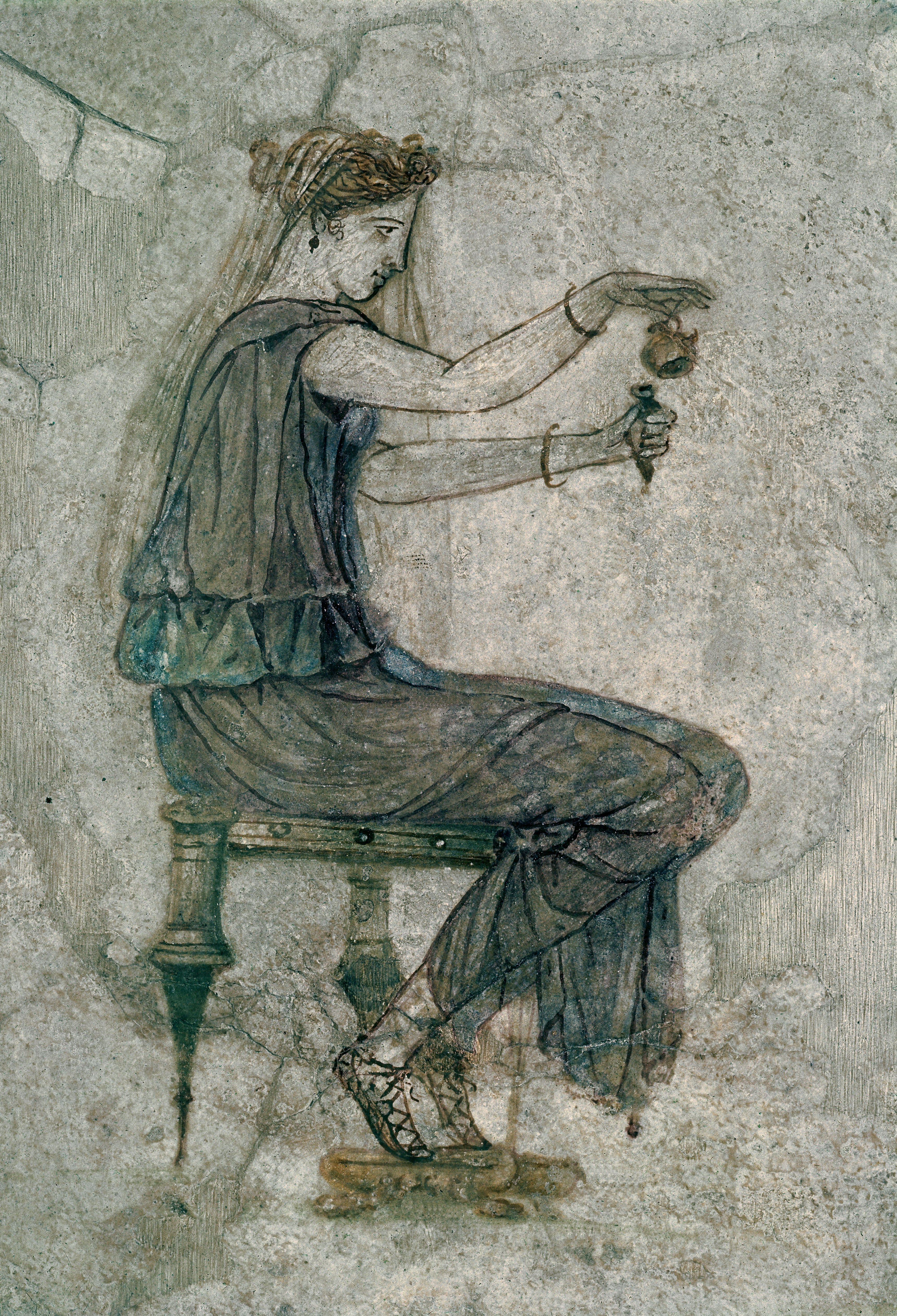 Kobieta przygotowująca  „napój miłosny”,  Termy Dioklecjana, Muzeum Narodowe w Rzymie, VI w.