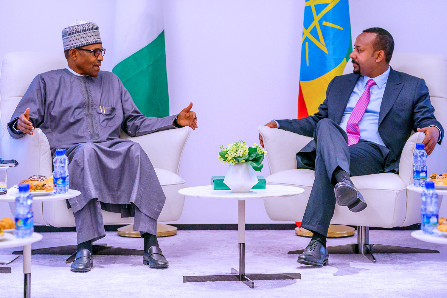 President Muhammadu Buhari and Ethiopian Prime Minister, Abiy Ahmed. [Twitter/GovNigeria]