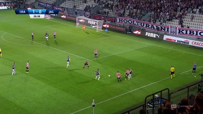 Cracovia - Jagiellonia (1:0): Frankowski świetnie wyprzedził obrońcę, ale nie przyłożył się do strzału. To była okazja na gola