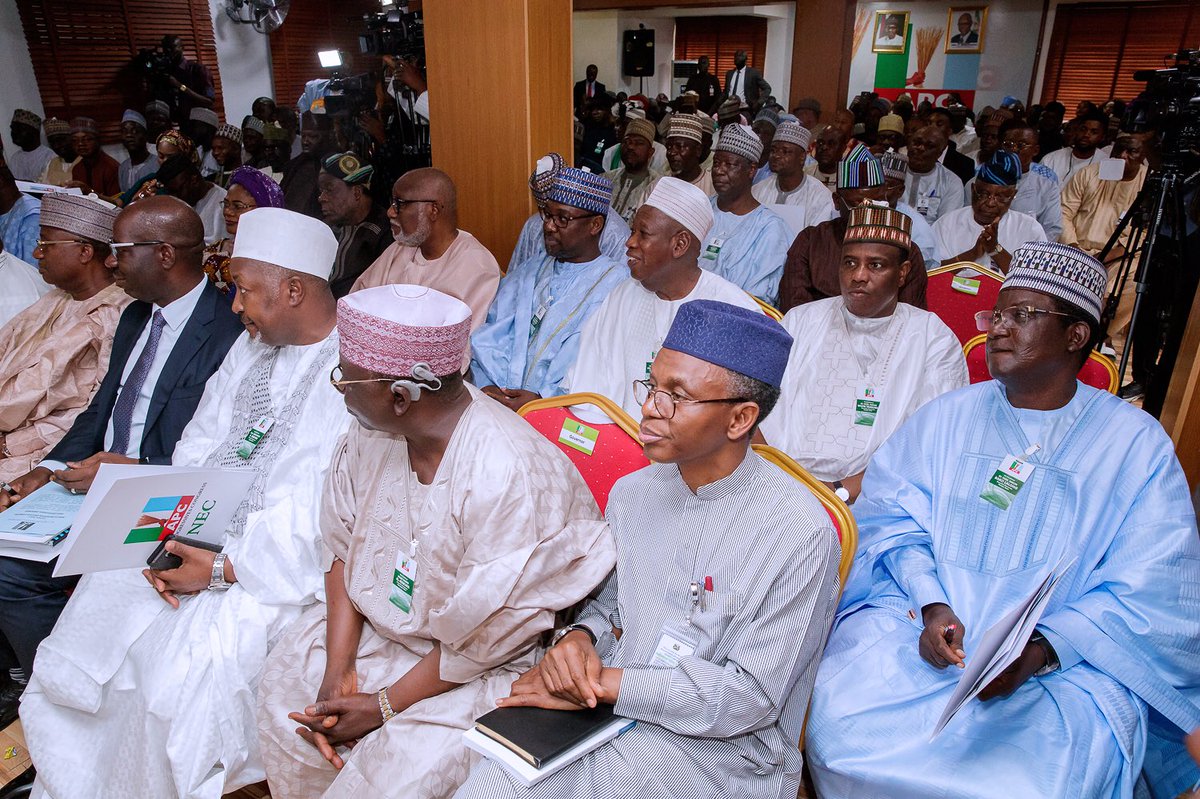 APC Governors and chieftains listen-in during party's NEC meeting. (Laurenciaudife)