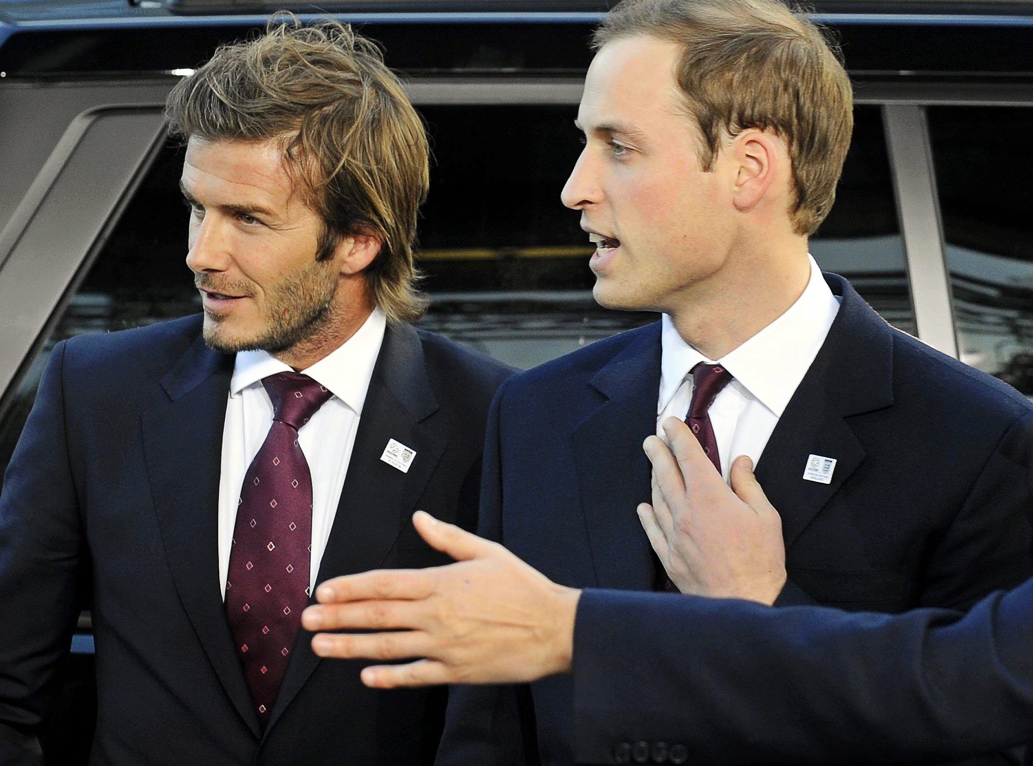 Książę William i piłkarz David Beckham