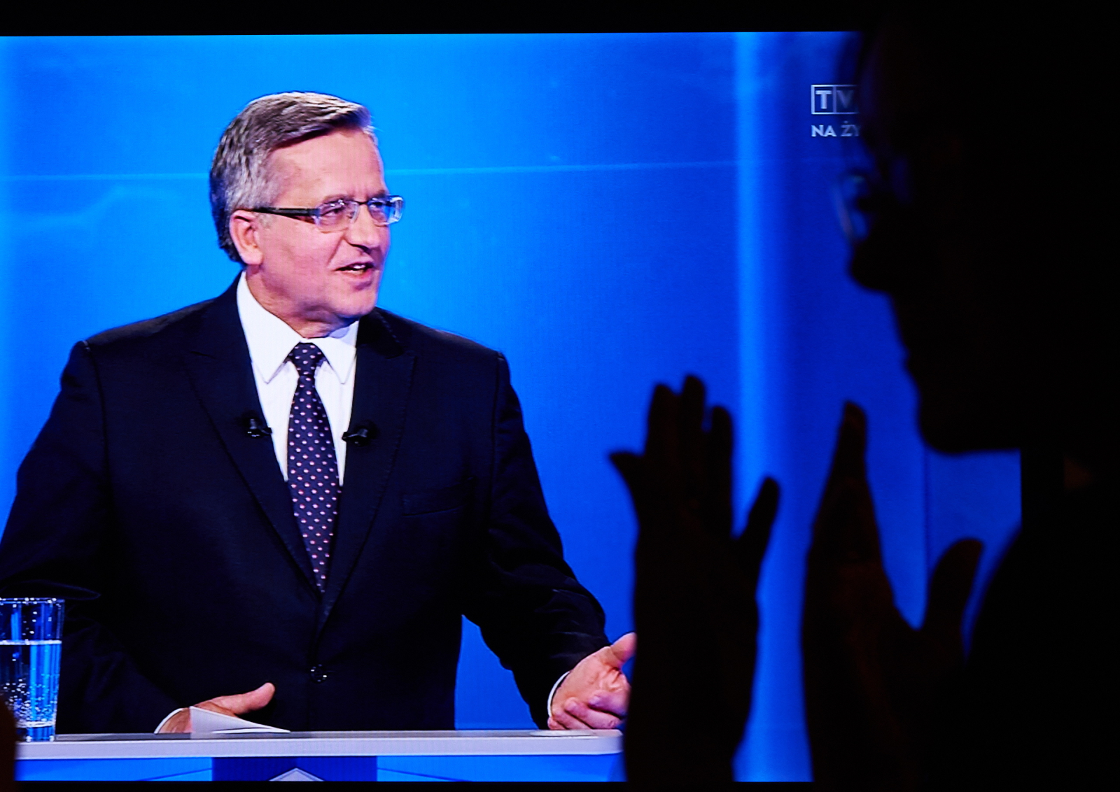 Bronisław Komorowski w czasie debaty prezydenckiej