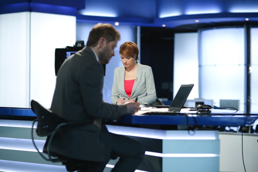 Katarzyna Werner i Jaroslaw Kuzniar w TVN24