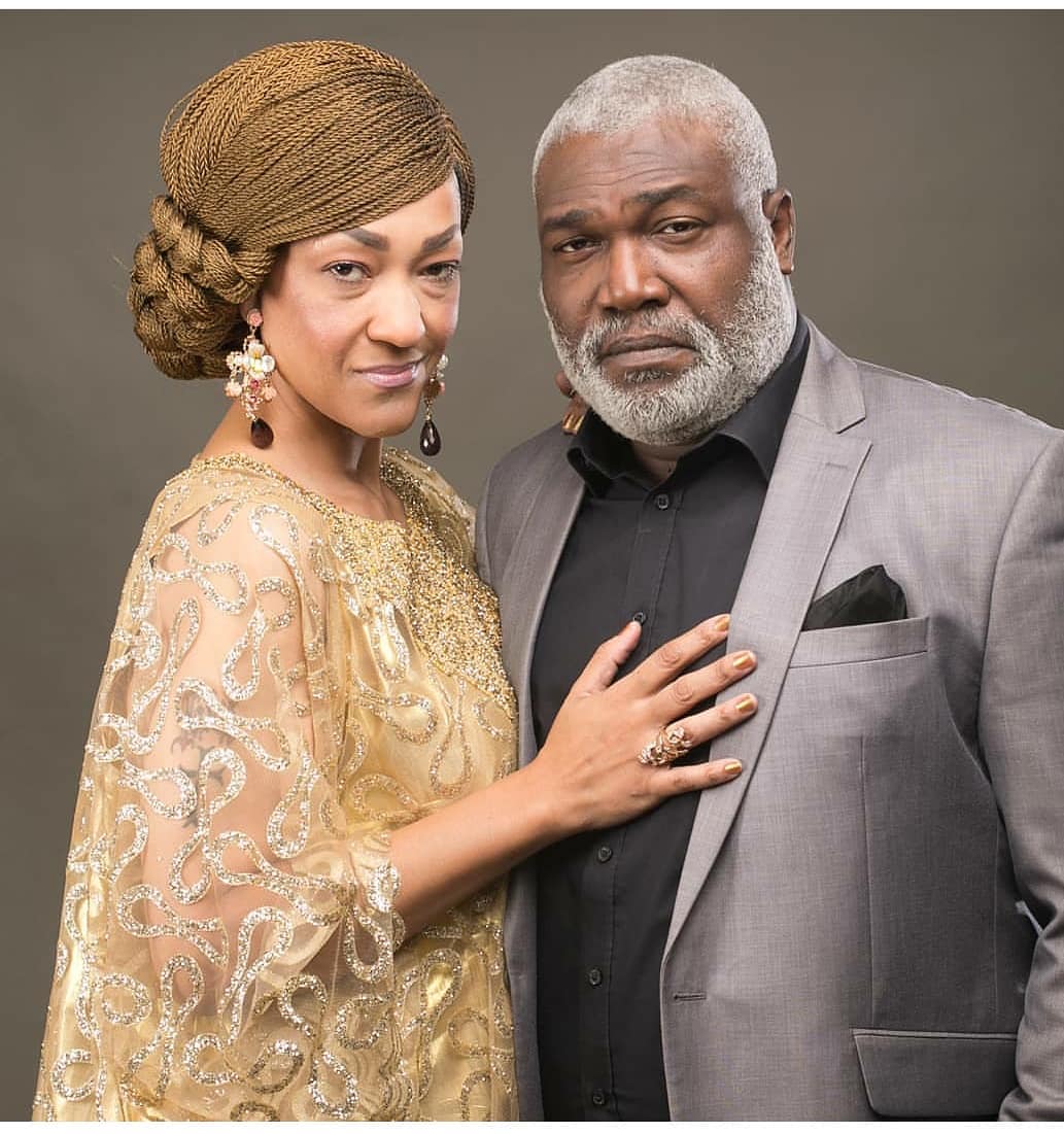 Gbenga Titiloye - pictured with Elvina Ibru - has distinguished himself as an actress, who knows his onions. [Instagram/gbengatitiloye] 