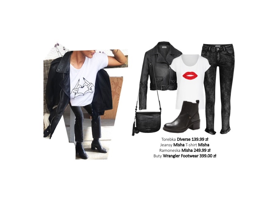Rockowy look uzyskujemy za pomocą przetartych obcisłych marmurek lub skórzanych spodni, czy oversize’owej ramoneski - przełamujemy tę grunge’ową nutę, dobierając delikatniejsze akcenty takie jak koronka, dziewczęce printy, czy minimalistyczną, ale elegancką biżuterię (koniecznie noszoną kaskadowo!).