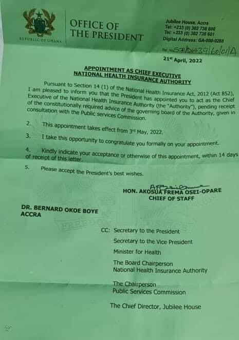 Dr. Okoe-Boye appointed NHIA boss