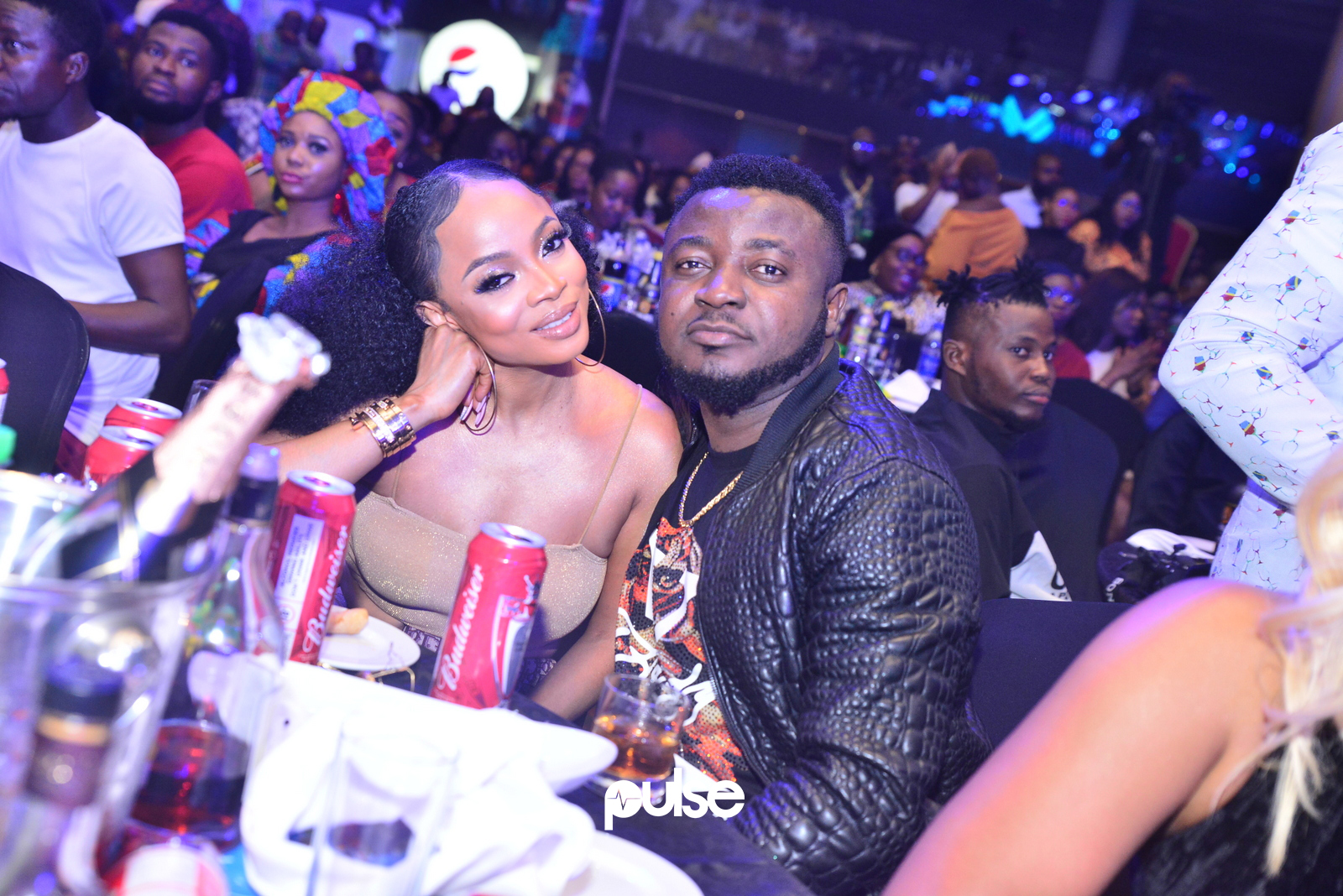 MC Galaxy and Toke Makinwa were spotted together at the Teni Billionaire's Concert