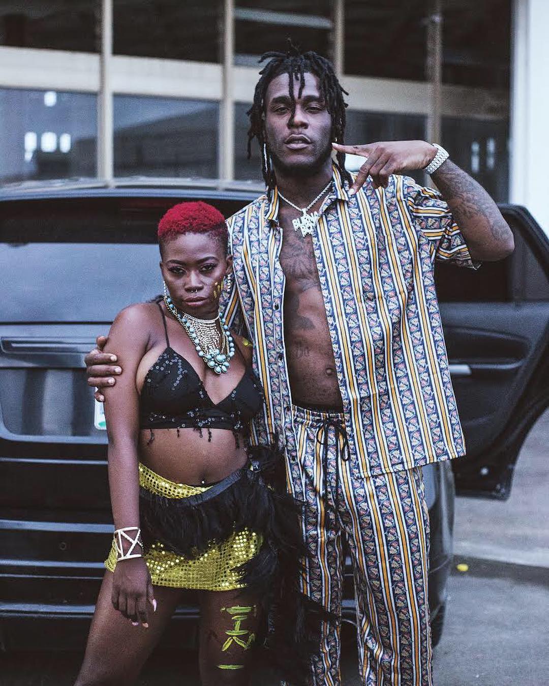 Kodak worked with some of the biggest names in Nigerian music including Burna Boy who she is pictured with here (Instagram/Kodak)