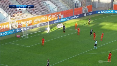 Zagłębie - Jagiellonia (0:1): Pospisil miał dogodną sytuację, żeby podwyższyć. Uderzenie pomocnika jednak tylko nad bramką